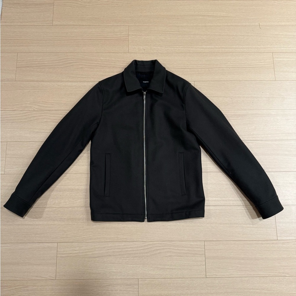 Theory Dark Green Men's Zip-Up Wool/Cashmere Blend Jacket